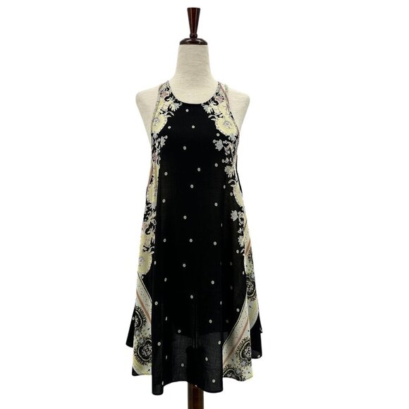 Free People Dresses & Skirts - Intimately Free People Womens XS Dress Darjeeling Print Black Mini Floral Boho